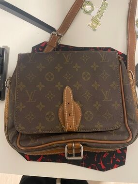 Louis Vuitton Brown Monogram Crossbody with Tan Leather Trim